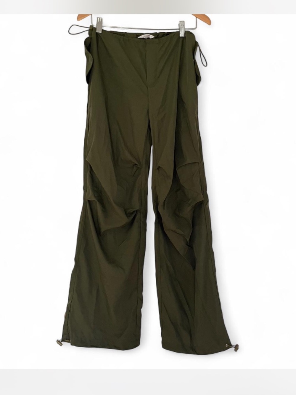 Steve Madden Olive Green Wide-Leg Utility Pants